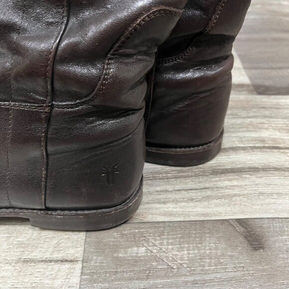 Frye Paige Tall Leather Riding Boots Chocolate Brown Women’s Size 8.5 - Picture 7 of 14